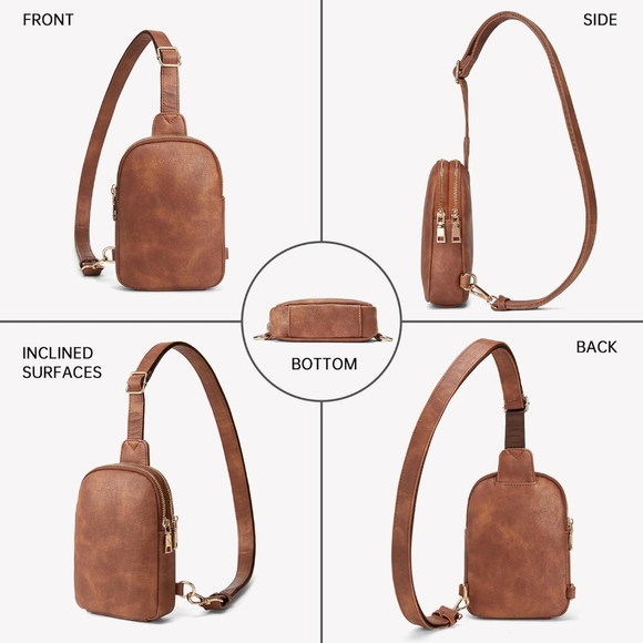 DAISY CORAL Leather Crossbody Sling Bag - Picture 4 of 11